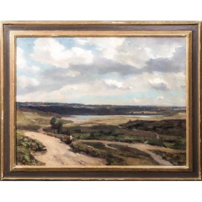 Figure In A Landscape, Dated 1915 By Sir Herbert Edwin Pelham Hughes Stanton (1870-1937)