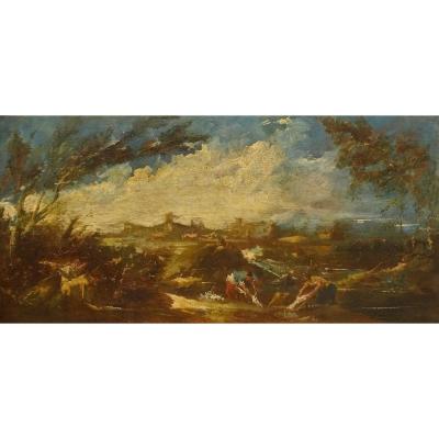 Woman Washing Clothes In The River, 17th Century Francesco Guardi (1712-1793)