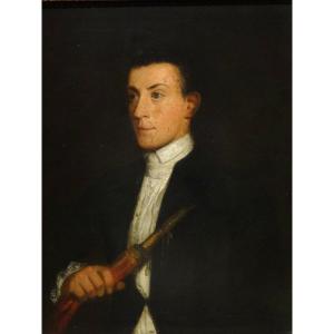 Portrait Of A Zampogna Player, Eighteenth Century Circa 1770 Italian School