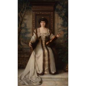 Portrait De Maud Ernestine (rendel) Gladstone Cbe (1865 - 1941), Dated 1908 By Henry John Huds