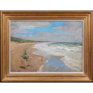 The Beach, Early 20th Century By Jean-franck Baudoin (1870-1961)