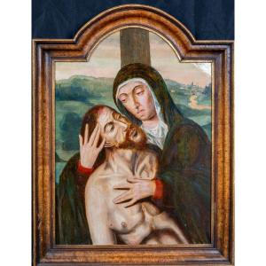 Pietà, XVIth Century Circle Of Quinten Massys (1466-1530)