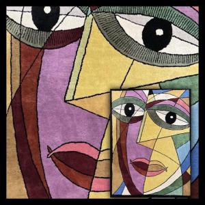 Art Deco Rug After Pablo Picasso, Style Cubism