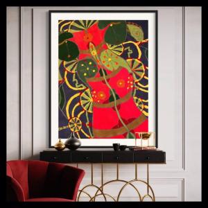 Contemporary Tapestry Rug Figure