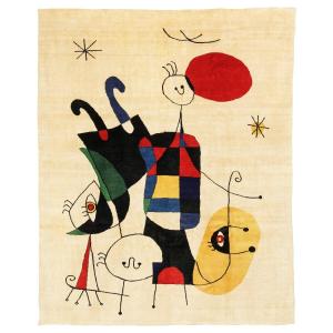 Contemporary Rug After Joan Miró Tapestry