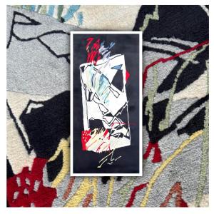 Nepalese Rug Black Abstraction 133x72 Cm