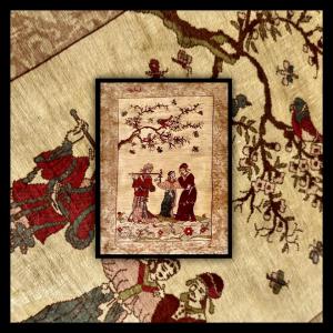 Istanbul Silk Carpet Signed, Circa 1920