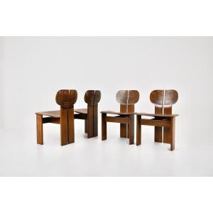 Africa Dining Chairs By Afra & Tobia Scarpa For Maxalto, 1975, Set Of 4
