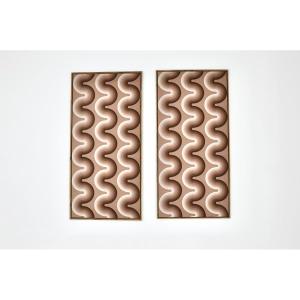 Set Of 2 Fabric Paintings By Verner Panton For Mira Spectrum, 1970s