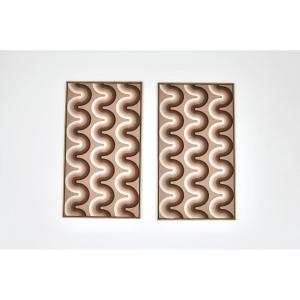 Verner Panton Fabric Paintings For Mira Spectrum, 1970s, Set Of 2