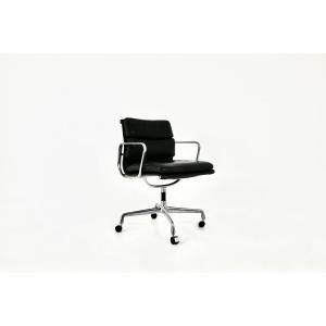 Black Leather Armchair By Charles And Ray Eames For Herman Miller, 1970s
