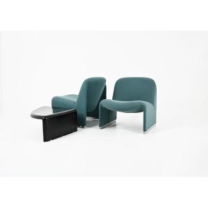 Alky Armchairs And Table By Giancarlo Piretti For Anonima Castelli, 1970s, Set Of 3