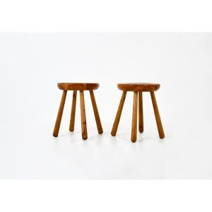 Set Of 2 Stools By Charlotte Perriand For Les Arcs, 1960s