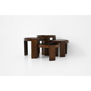 Set Of 4 Nesting Tables Model 780 By Gianfranco Frattini For Cassina, 1960s