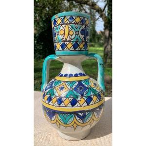 19th Cty Morrocan Ceramic, Berrada Pitcher