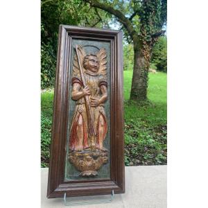 Early 17th Cty Spanish Colonial Wooden Carved & Polychrome Anel