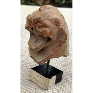 Terracotta Harpy / Monster Head On A Base, Palmyra 2nd / 3rd Cty