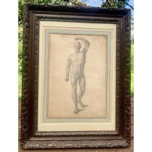 18th Cty, Cabinet Of Curiosities/medicine Drawing In Graphite Flayed Man