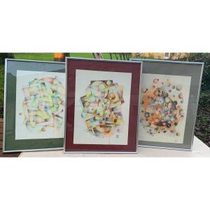 Nicolas Maffre, 2012, Set 4 Abstract Grease Chalk Drawings