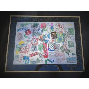 1986 Mail Art/brain Cell Sheet N°11 & Its Complete List Of Participant Artists