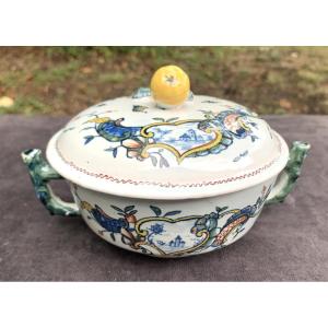 Small Earthenware Covered Bowl, Architectural Rockery Decoration, Dated 1770