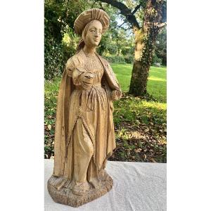 Circa 1500 / 1510, Saint Suzanne ? Lime Tree Wiid Carved Statue