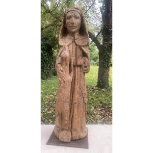 14th Cty, Large Oak Statue, St. Giles Protecting A Doe