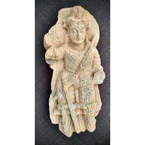 Gandhara Boddhisattva Stone Carved Panel, Blue Schist, 2nd / 3rd Century Ad