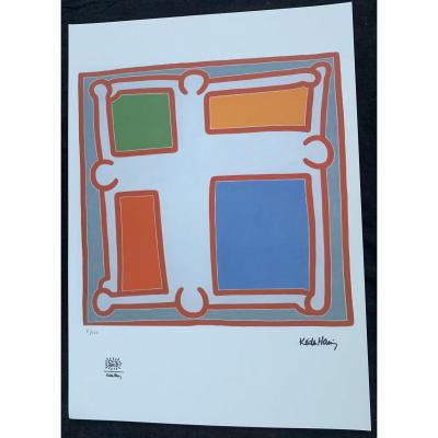 Keith Häring (1958-1990) Silkscreen Prints, Justified; Dry Stamp Prints Of His Foundation