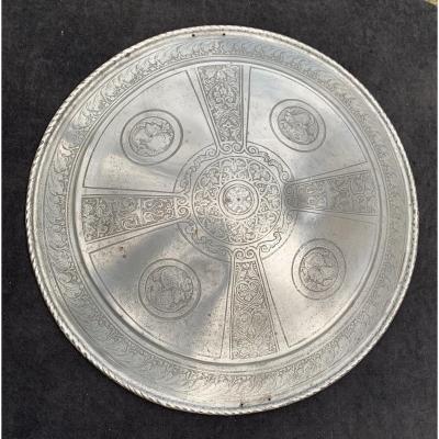 Iron Engraved Renaissance Rondache, Cast Soldier Profiles