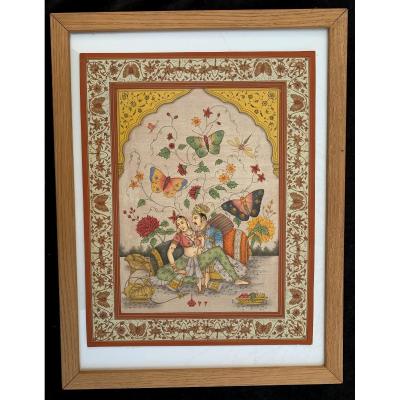 Collection Of 5 Hand Painted & Gold Mughal Miniatures
