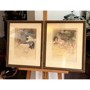 Couples Of Women, Leonor Fini, Lithographs, Signed, Justified In Ea