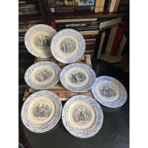 Madame Angot's Daughter, 6 Plates, 19th Century