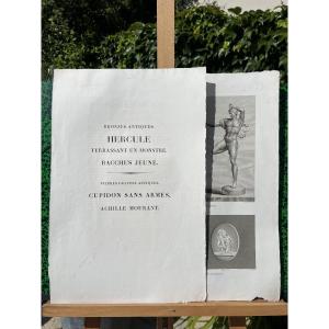 Antique Bronzes And Engraved Stones: Hercules, Bacchus, Cupid, Achilles