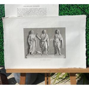 Engraving On Vellum, Roman Bas-relief – Gallery Of Florence And The Pitti Palace