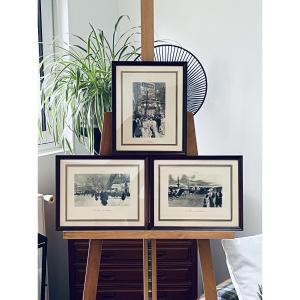 Parisian Triptych, Belle époque – F. Gusto – Circa 1900