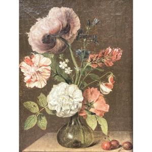 Bouquet Of Flowers, 18th Century Dutch School, Entourage Of Simon Pieter Verelst