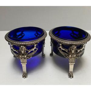 Pair Of Sterling Silver Salerons