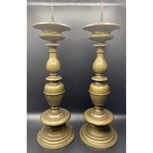 Pair Of 17th Bronze Candle Picks