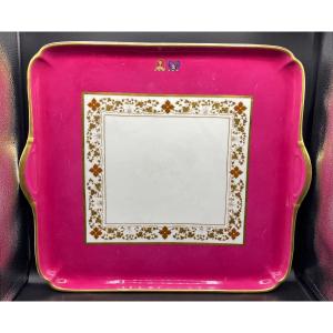 Large Armorié Enameled Porcelain Tray Around 1840/50
