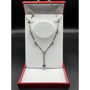 Collier Argent Massif Et Aigres Marines Balenciaga 1950/60