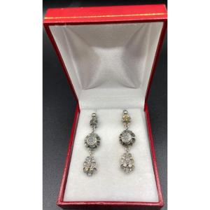 Pair Of Bo Sterling Silver And Topaz And Natural Stones