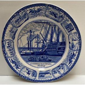 Gien Commemorative Plate The Transshipment Of The Body Of Napoleon Bonaparte