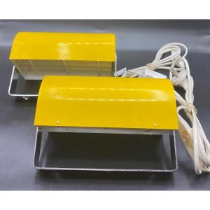 Pair Of Enamelled Sheet Sconces 1960 Swedish