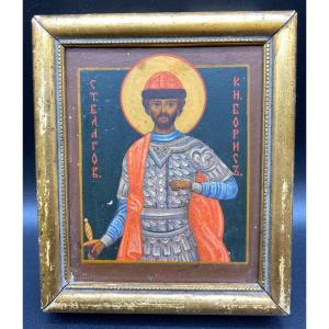 Small Russe  Icon Painted On Wood Eighteenth