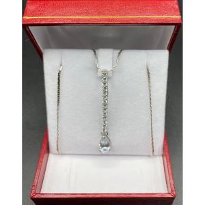 Sterling Silver Pendant With Zirconium Oxides And Cut Quartz Circa 1960/70