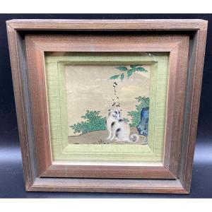 Small Signed Japanese Watercolor 1900