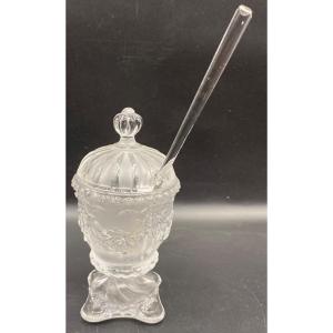 Crystal Mustard Pot From Val Saint Lambert Circa 1930