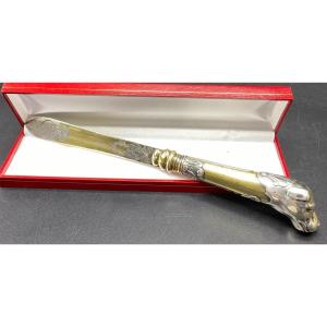 Paper Cut In Sterling Silver And Vermeil London 19th Century By William Chawner