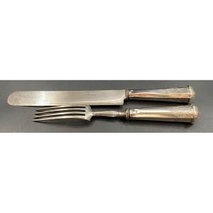 Table Cutlery (knife And Fork) Sterling Silver And Steel From The 17th Century By Heisra